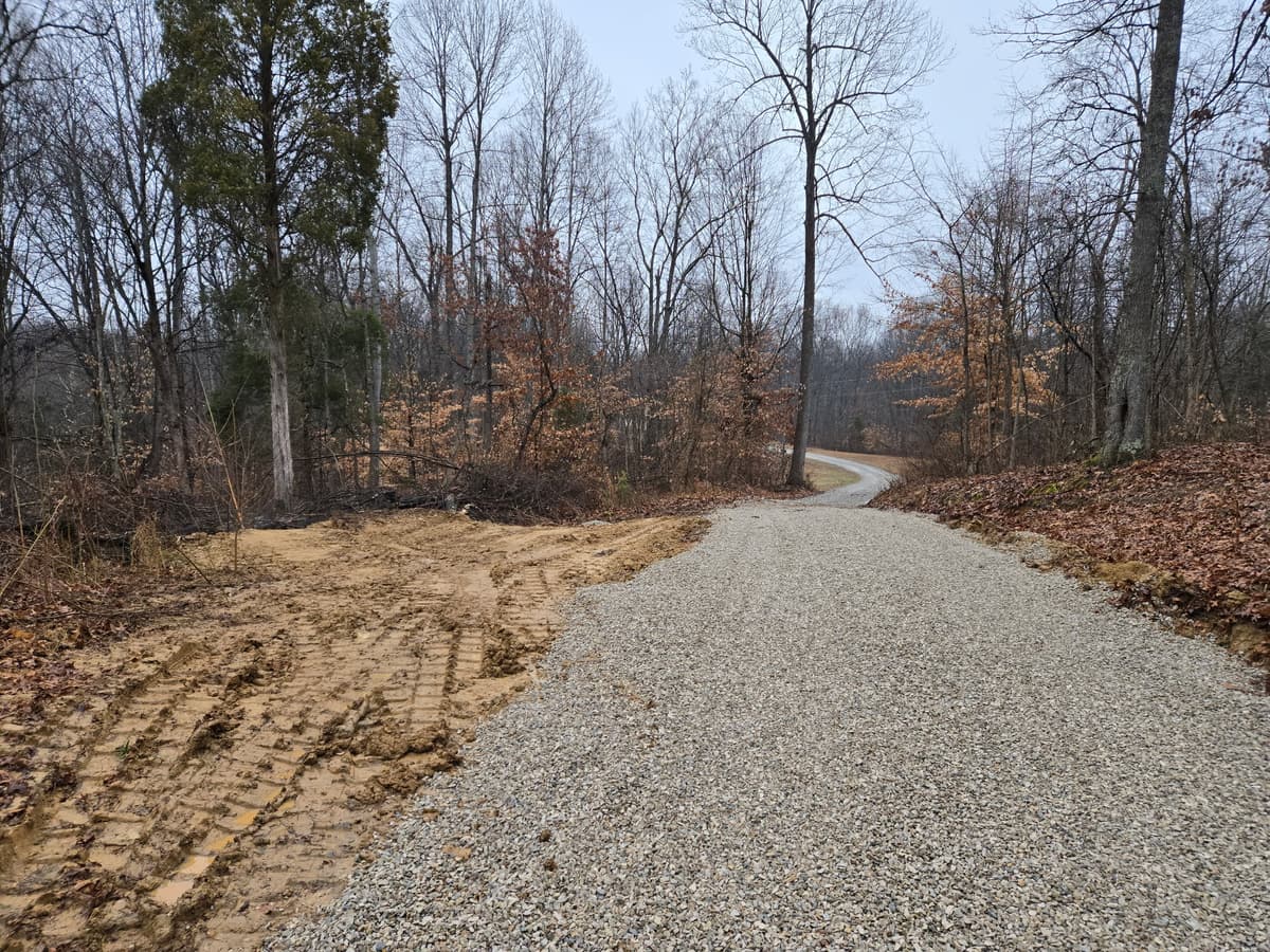 Driveway after land clearing and grading 2