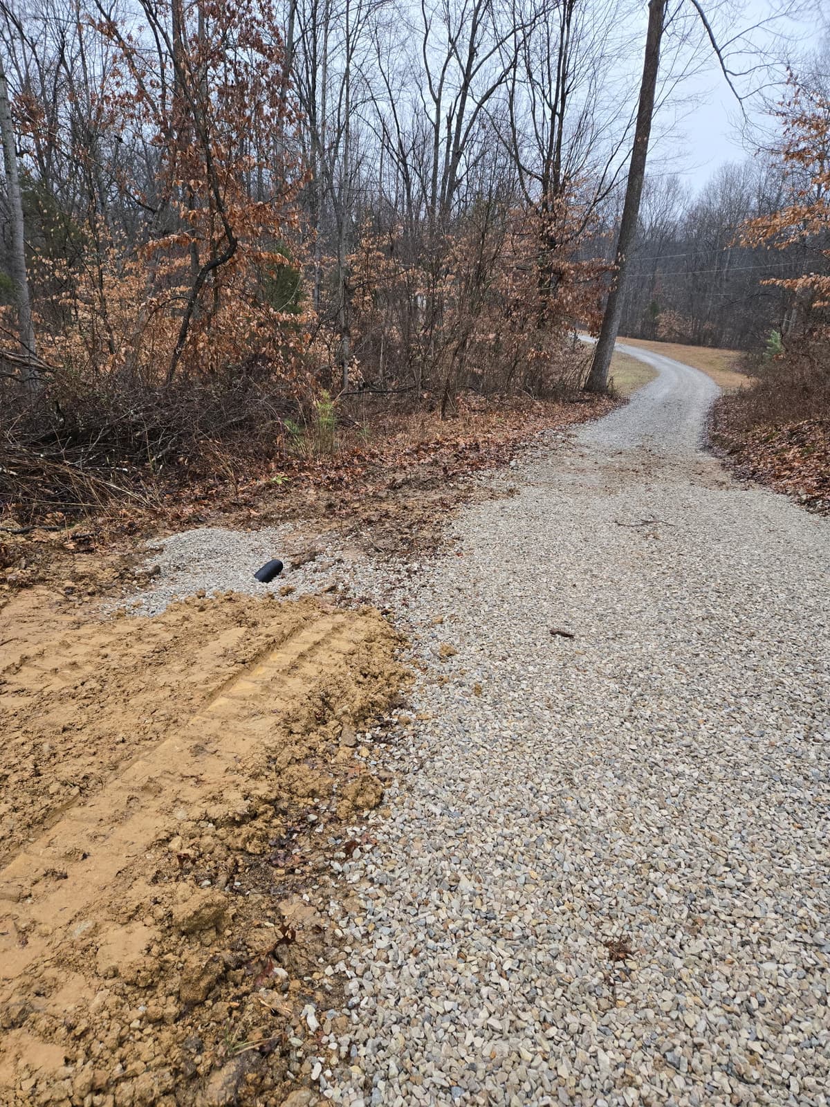 Driveway after land clearing and grading 1