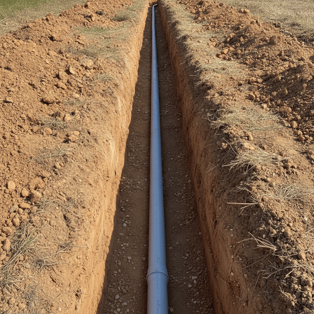 Bury electrical wire yard underground conduit Owensboro KY trench