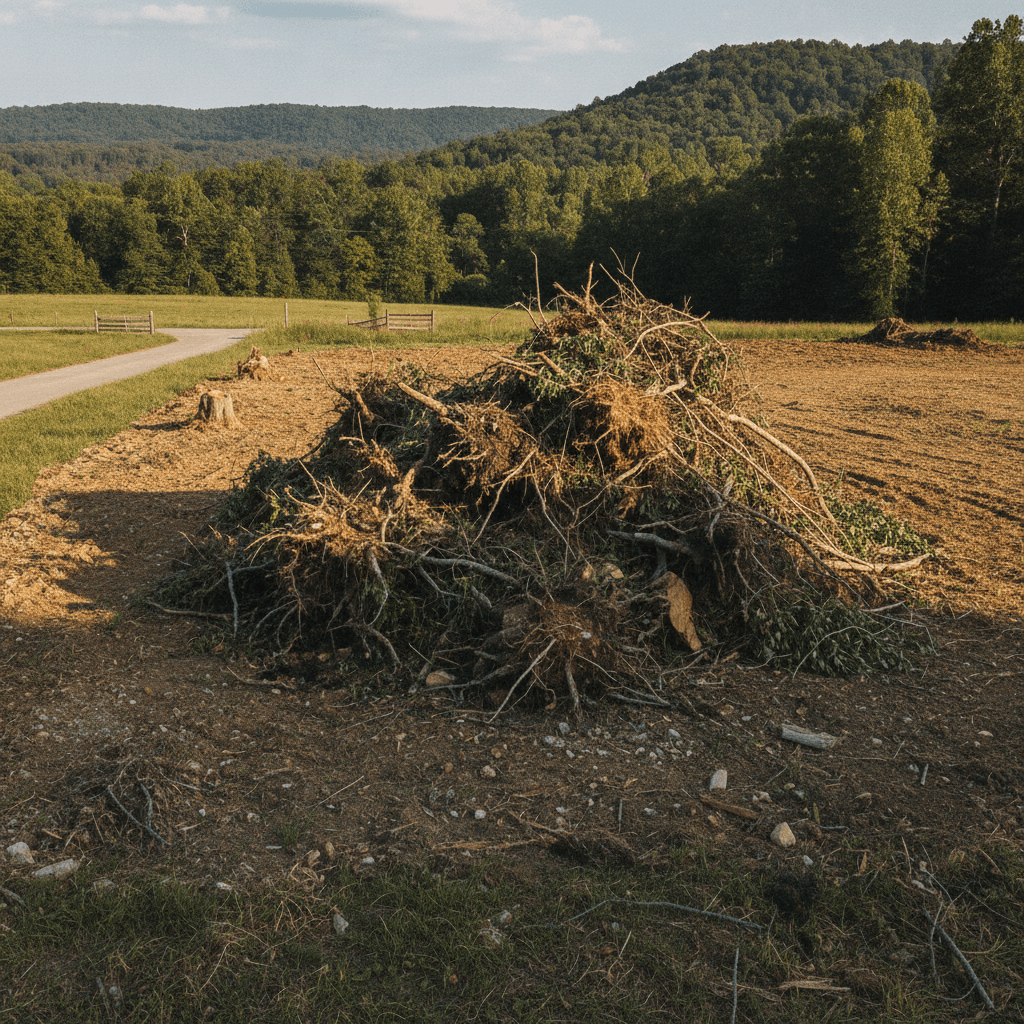 Land clearing and grading Owensboro KY excavator stump removal